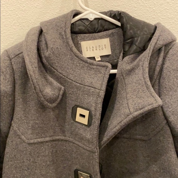 Grey wool coat with hood claudiepierlot - Picture 12 of 12